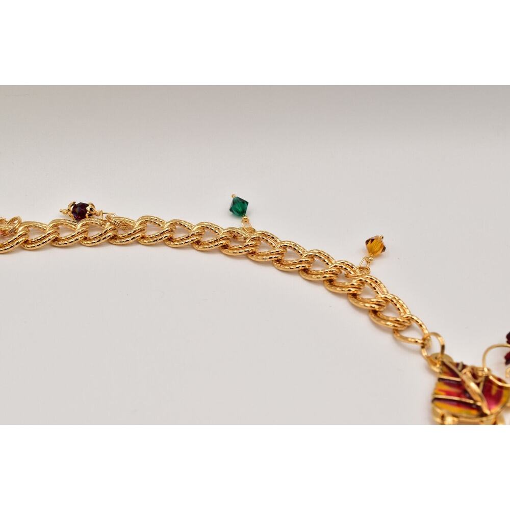 Lunch At The Ritz Autumn Fall Belt Chain Rhinestone Crystal Maple Leaf RARE - Picture 15 of 16